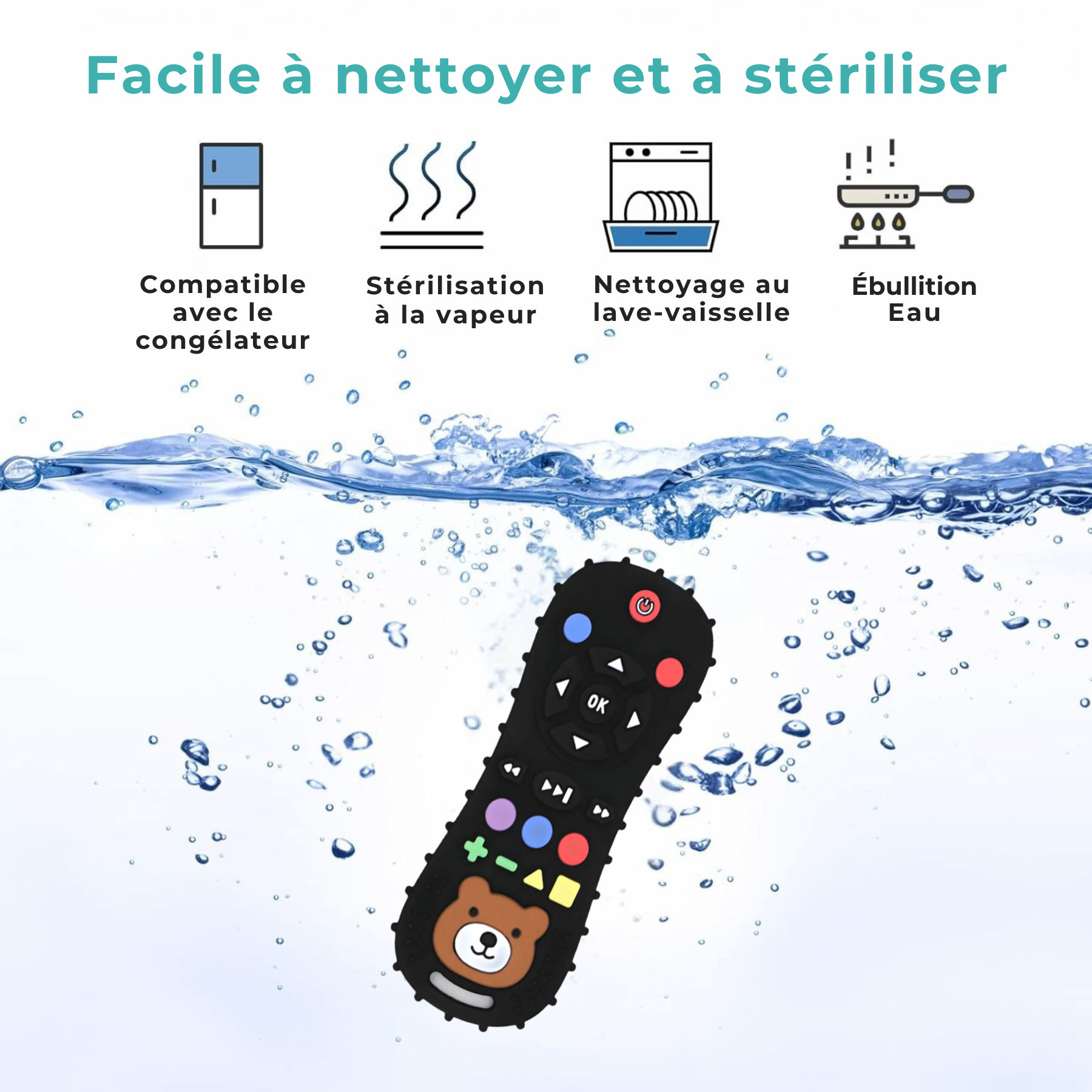 Anneau-de-dentition-telecommande-noir-facile-a-nettoyer