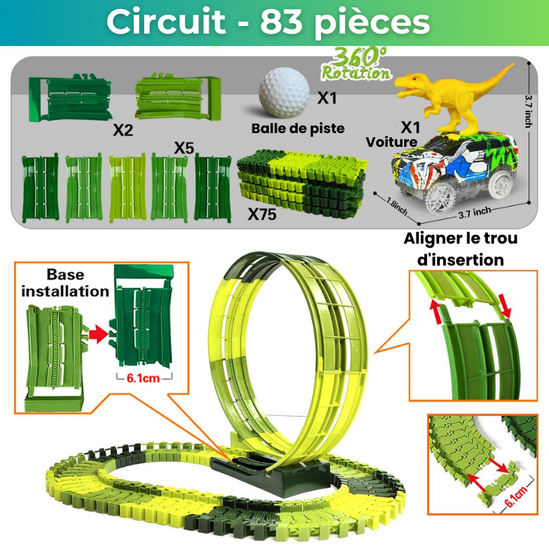 Circuit voiture dinosaure | DinoRace360