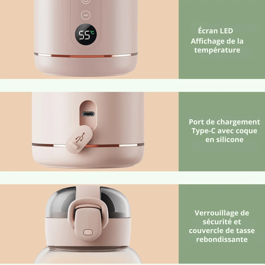 Chauffe biberon nomade | BiberHeat™ Bleu - MamSphere