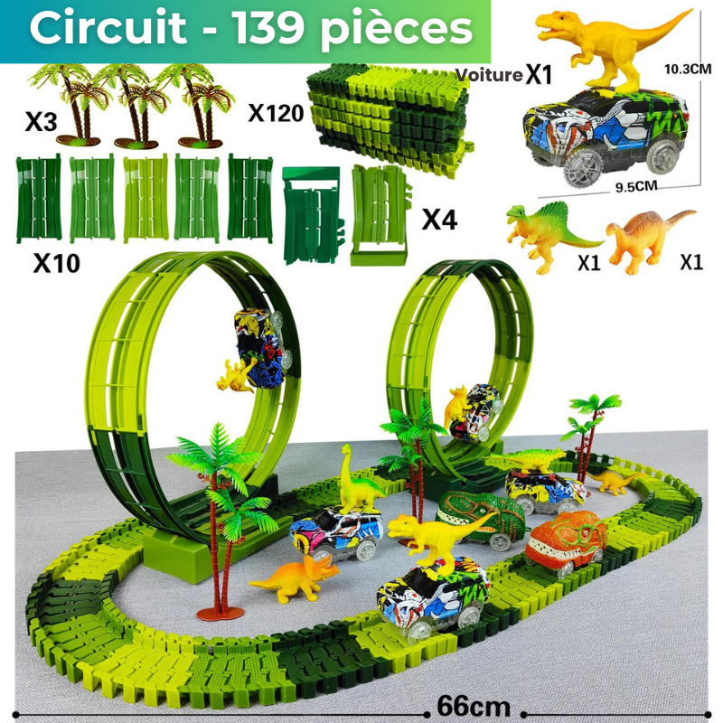 Circuit voiture dinosaure | DinoRace360
