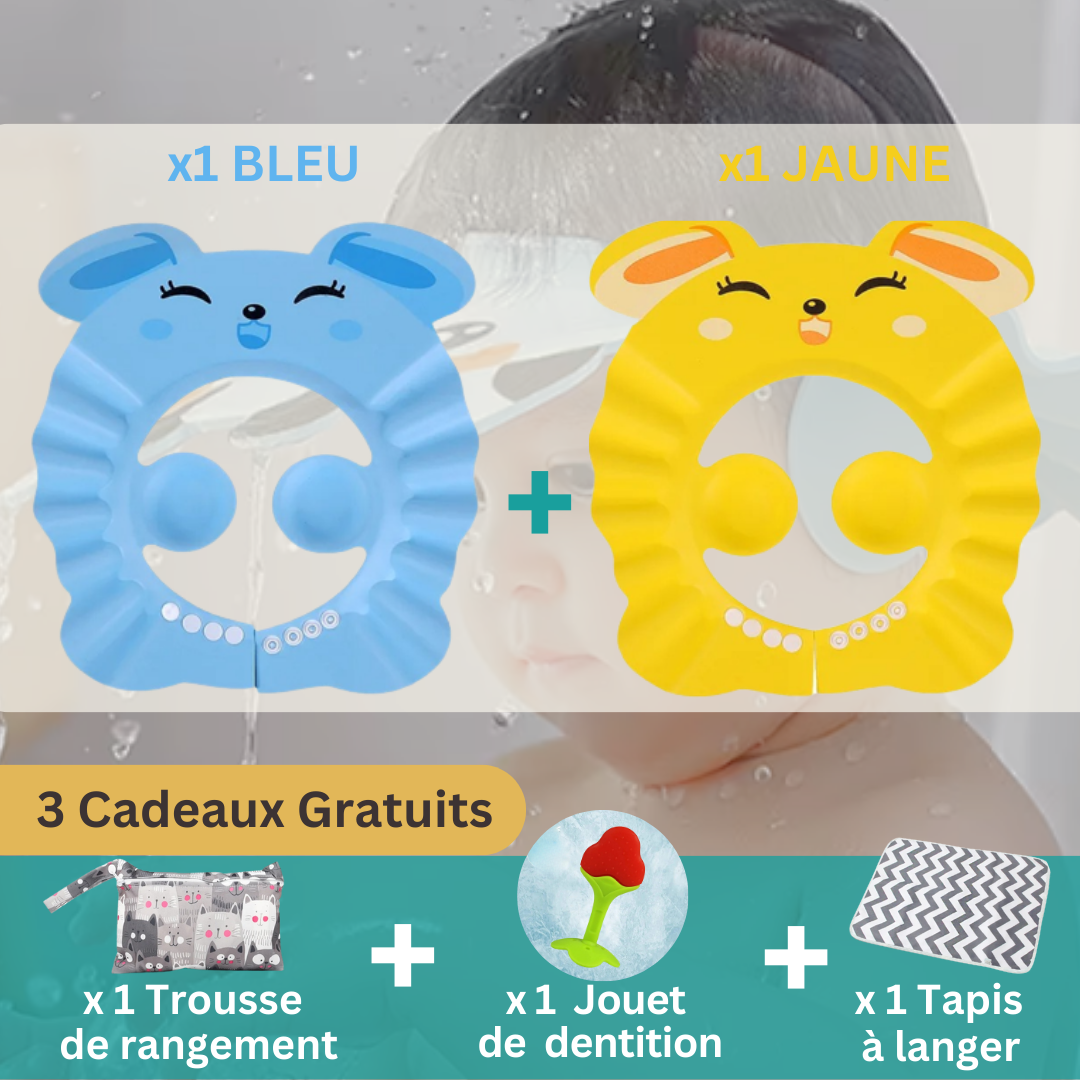 Visière chapeau pour douche bébé I ShampooCap™ – Bebechaleureux