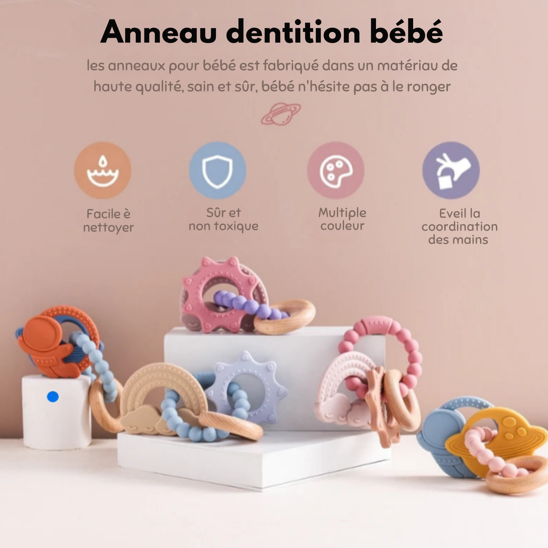 Anneau-dentition-bébé-rose-pour-fille-souple-poussee-dentaire