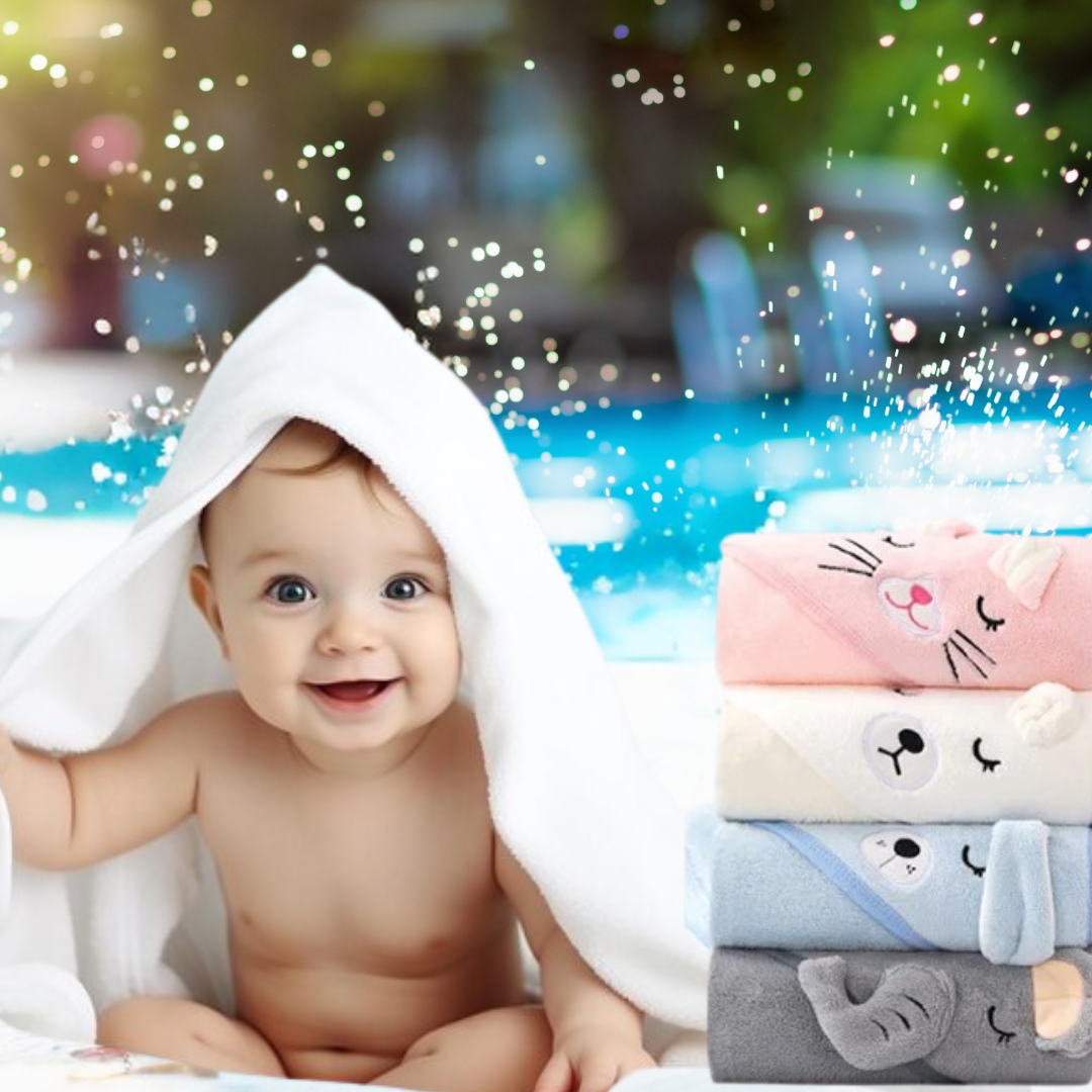 cape-de-bain-bébé-bleu-0-an